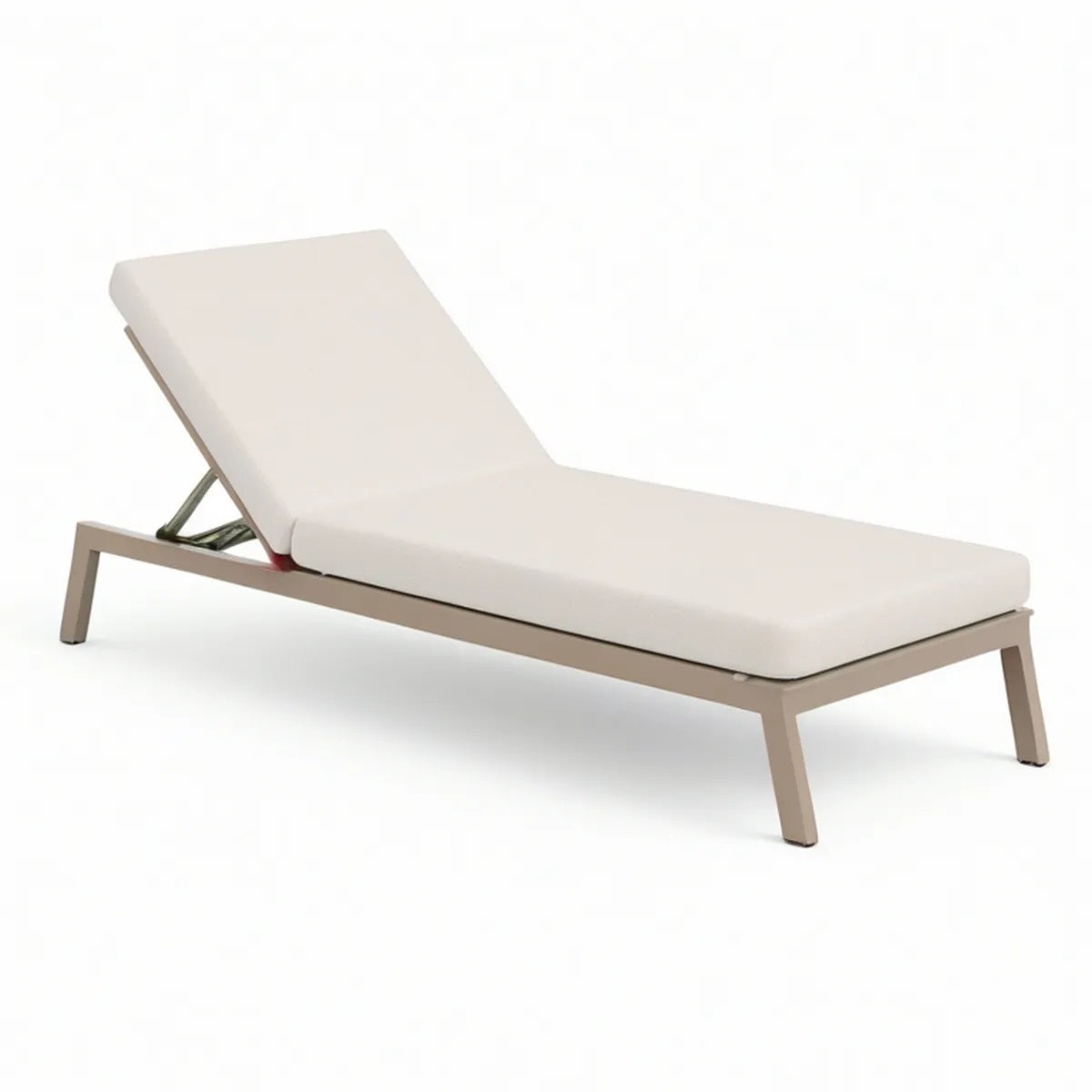 Polohovací zahradní lehátko z hliníku s polyesterovým polštářem, béžové a krémově bílé, 200 × 70 × 35 cm
